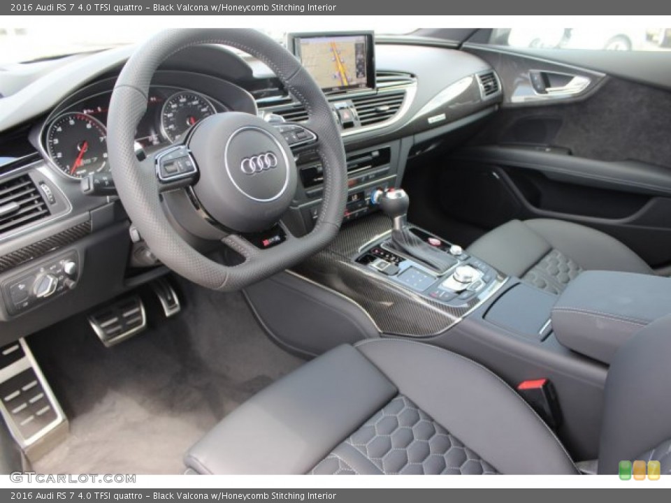 Black Valcona w/Honeycomb Stitching Interior Prime Interior for the 2016 Audi RS 7 4.0 TFSI quattro #105729080