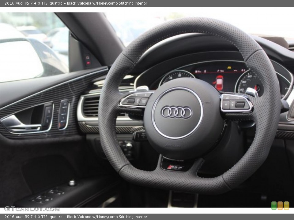 Black Valcona w/Honeycomb Stitching Interior Steering Wheel for the 2016 Audi RS 7 4.0 TFSI quattro #105729734