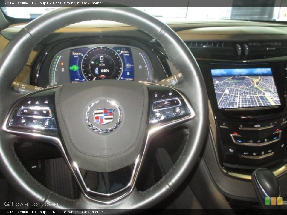 Kona Brown/Jet Black Interior Steering Wheel for the 2014 Cadillac ELR Coupe #105749453