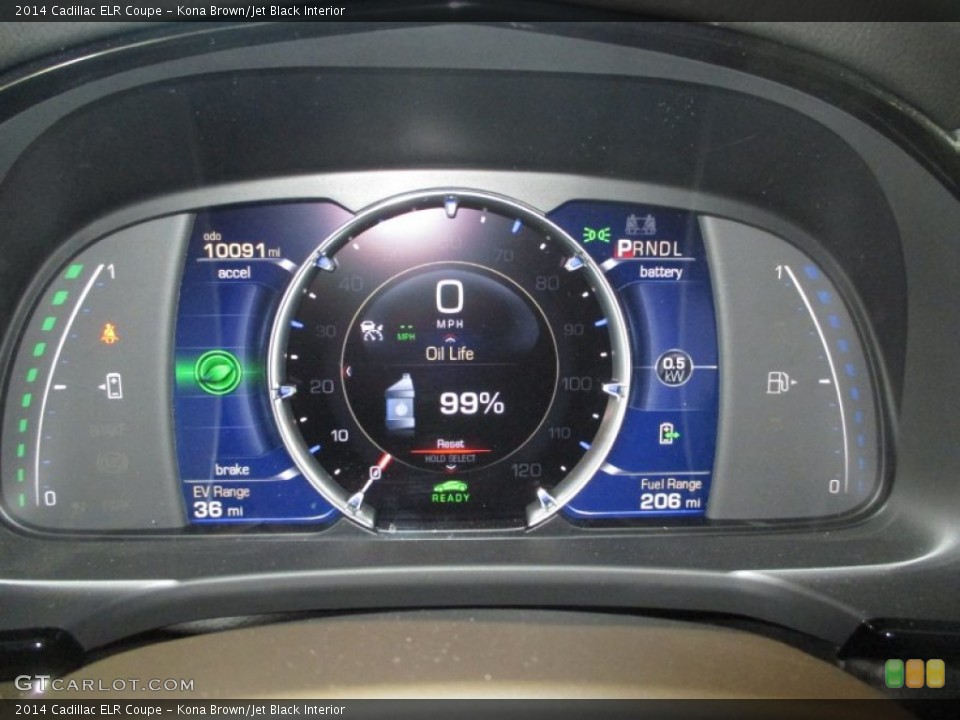 Kona Brown/Jet Black Interior Gauges for the 2014 Cadillac ELR Coupe #105749456