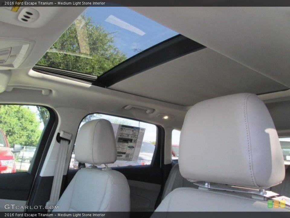 Medium Light Stone Interior Sunroof for the 2016 Ford Escape Titanium #105760235