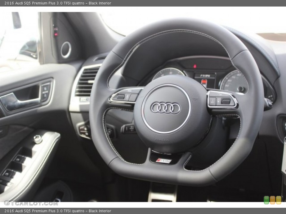 Black Interior Steering Wheel for the 2016 Audi SQ5 Premium Plus 3.0 TFSI quattro #105776697