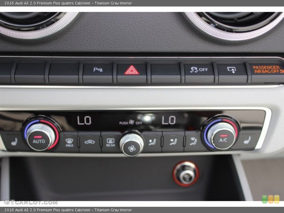 Titanium Gray Interior Controls for the 2016 Audi A3 2.0 Premium Plus quattro Cabriolet #105777671
