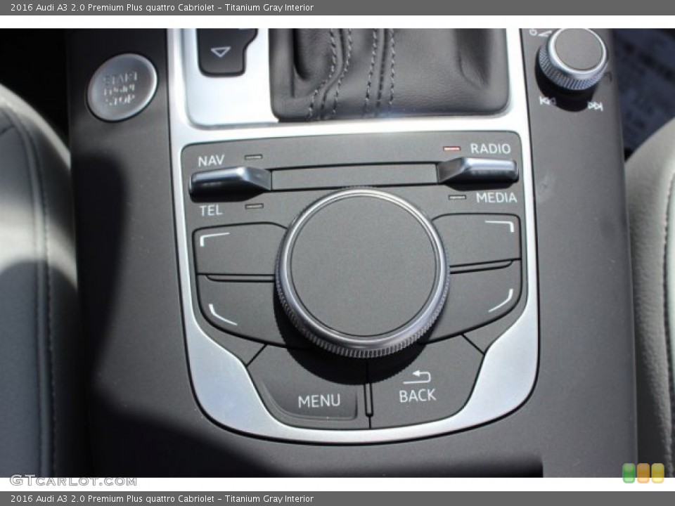Titanium Gray Interior Controls for the 2016 Audi A3 2.0 Premium Plus quattro Cabriolet #105777695
