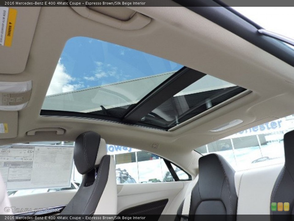 Espresso Brown/Silk Beige Interior Sunroof for the 2016 Mercedes-Benz E 400 4Matic Coupe #105825355