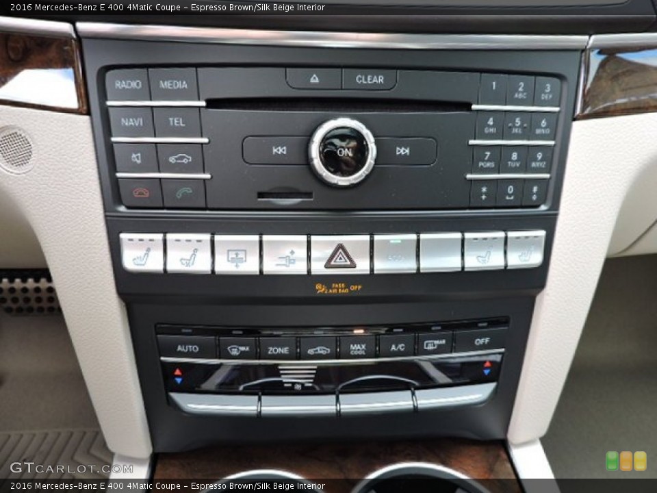 Espresso Brown/Silk Beige Interior Controls for the 2016 Mercedes-Benz E 400 4Matic Coupe #105825457
