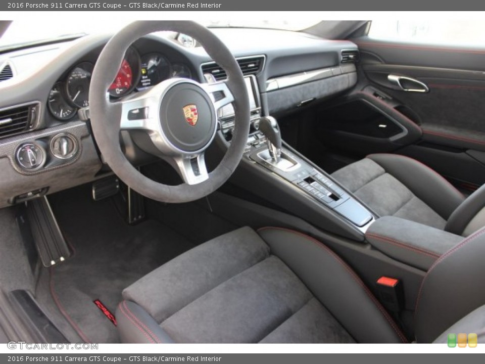 GTS Black/Carmine Red Interior Prime Interior for the 2016 Porsche 911 Carrera GTS Coupe #105836941