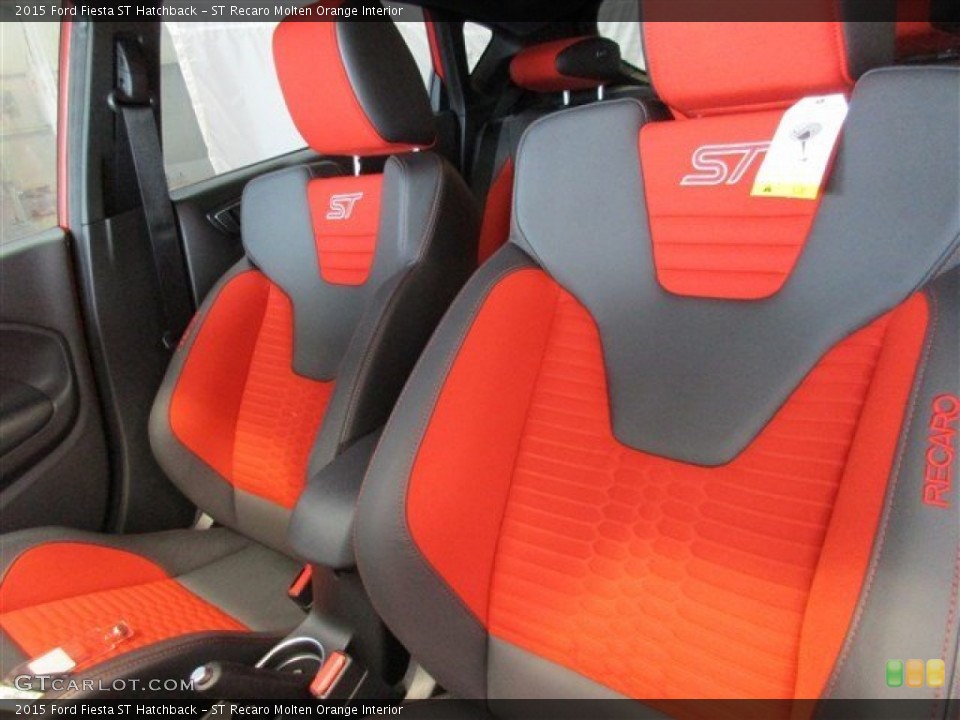 ST Recaro Molten Orange Interior Front Seat for the 2015 Ford Fiesta ST Hatchback #105859979