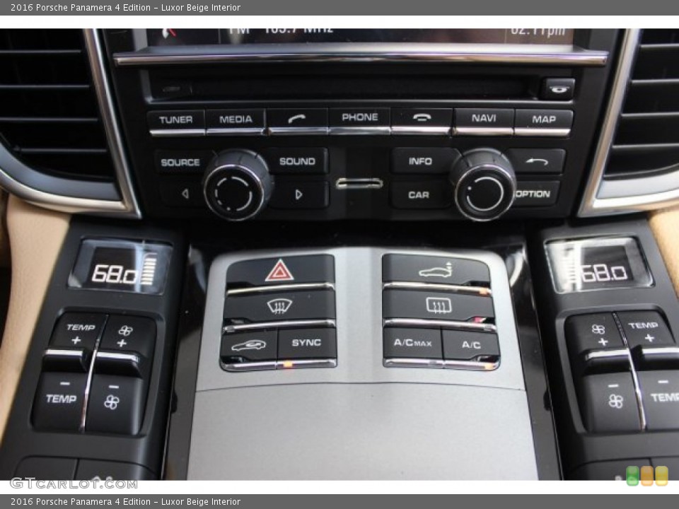 Luxor Beige Interior Controls for the 2016 Porsche Panamera 4 Edition #105861965