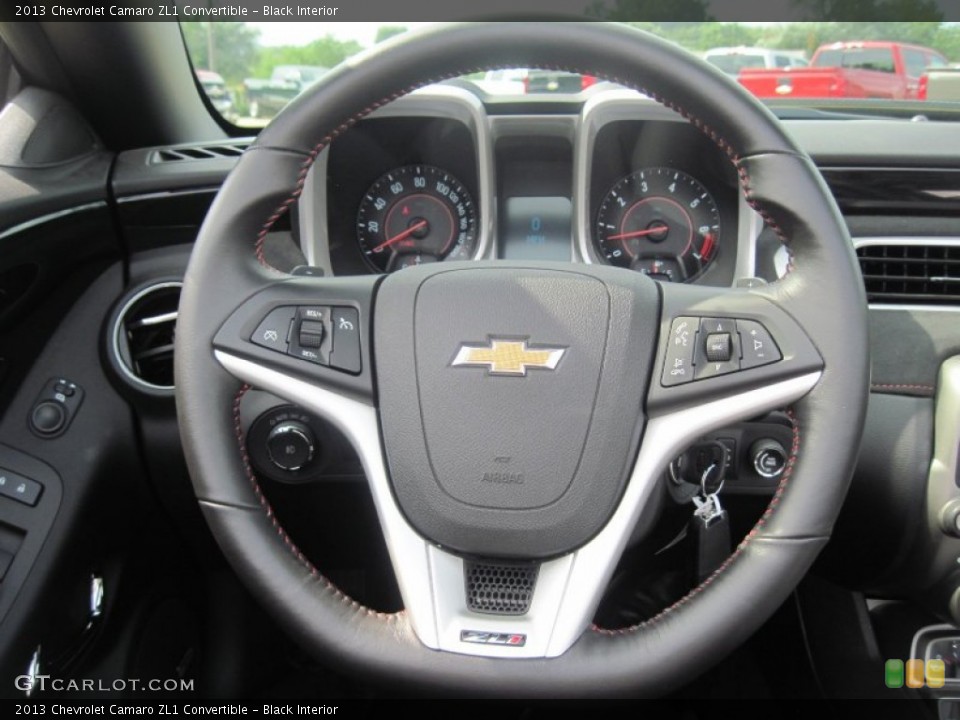 Black Interior Steering Wheel for the 2013 Chevrolet Camaro ZL1 Convertible #105874566