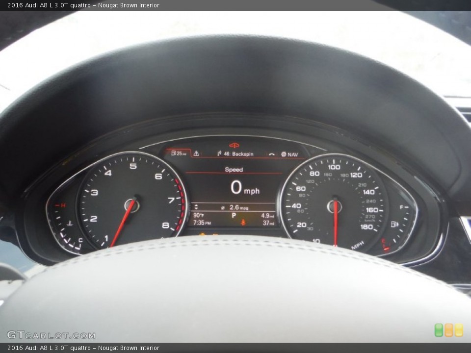 Nougat Brown Interior Gauges for the 2016 Audi A8 L 3.0T quattro #105916553