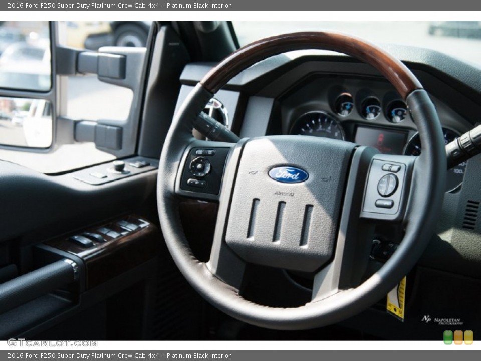 Platinum Black Interior Steering Wheel for the 2016 Ford F250 Super Duty Platinum Crew Cab 4x4 #105931789