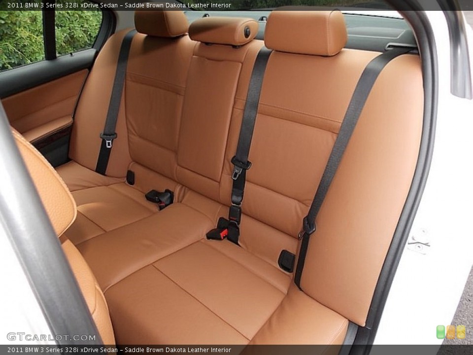Saddle Brown Dakota Leather Interior Rear Seat for the 2011 BMW 3 Series 328i xDrive Sedan #105934900