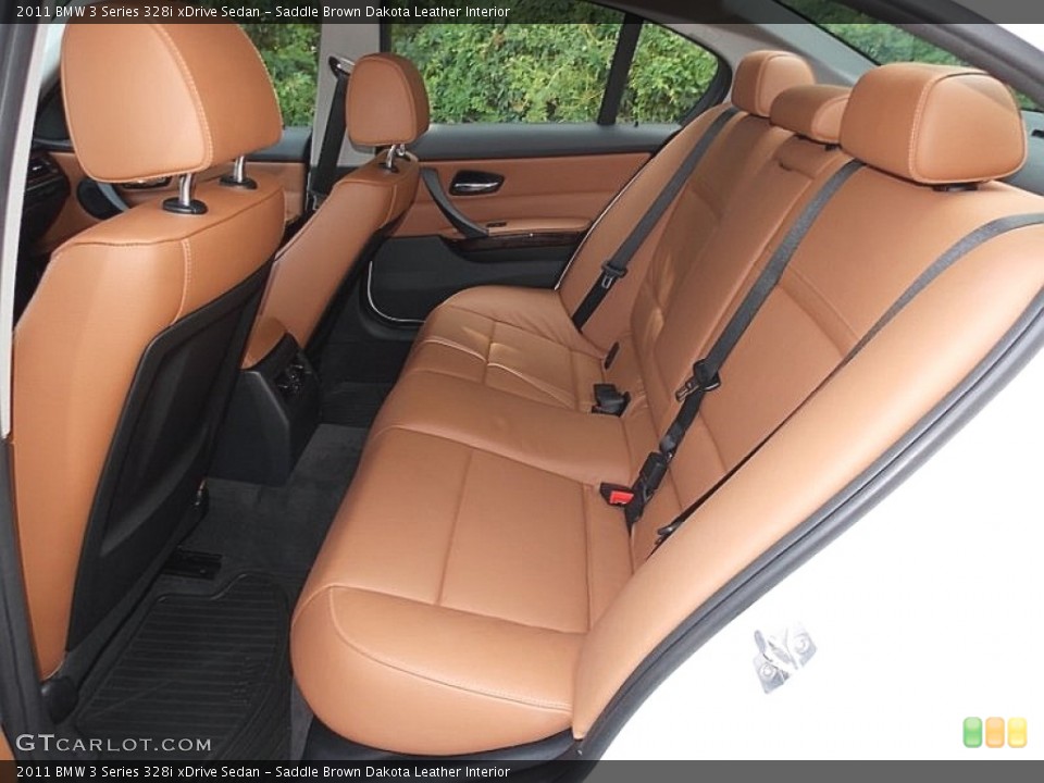 Saddle Brown Dakota Leather Interior Rear Seat for the 2011 BMW 3 Series 328i xDrive Sedan #105934930