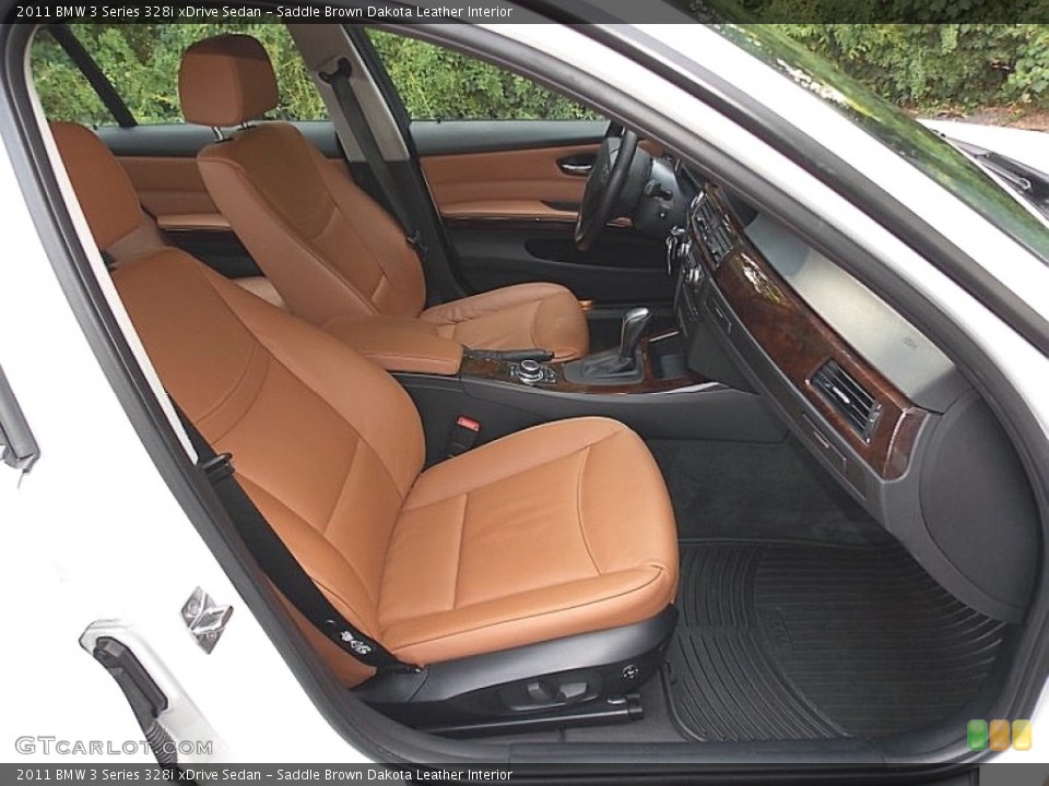 Saddle Brown Dakota Leather Interior Front Seat for the 2011 BMW 3 Series 328i xDrive Sedan #105935026