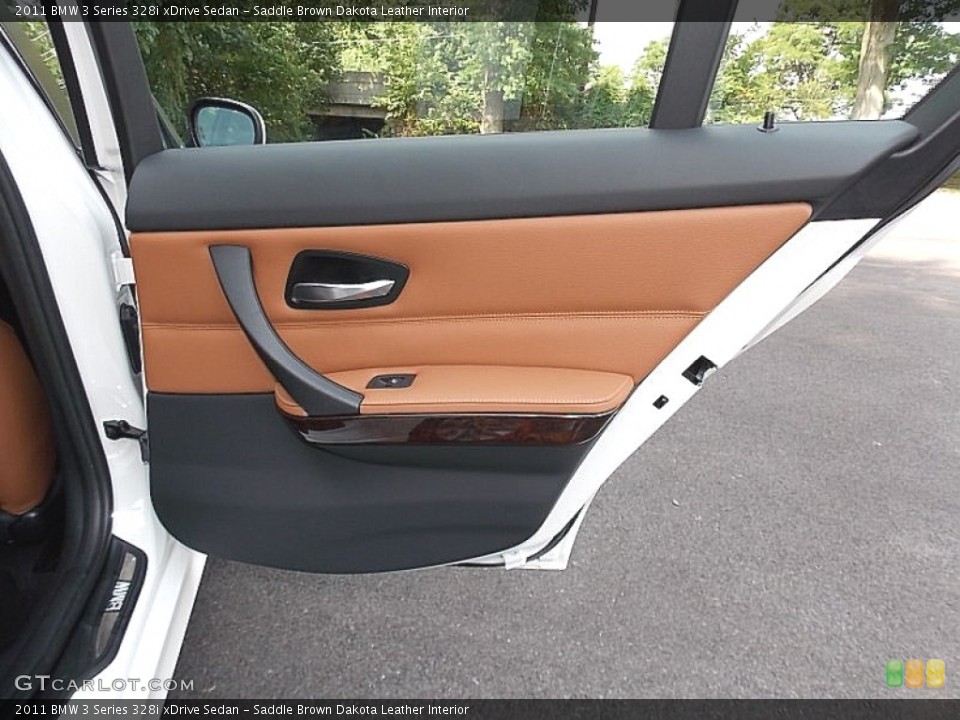 Saddle Brown Dakota Leather Interior Door Panel for the 2011 BMW 3 Series 328i xDrive Sedan #105935050