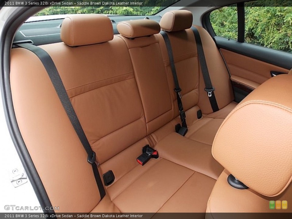 Saddle Brown Dakota Leather Interior Rear Seat for the 2011 BMW 3 Series 328i xDrive Sedan #105935077