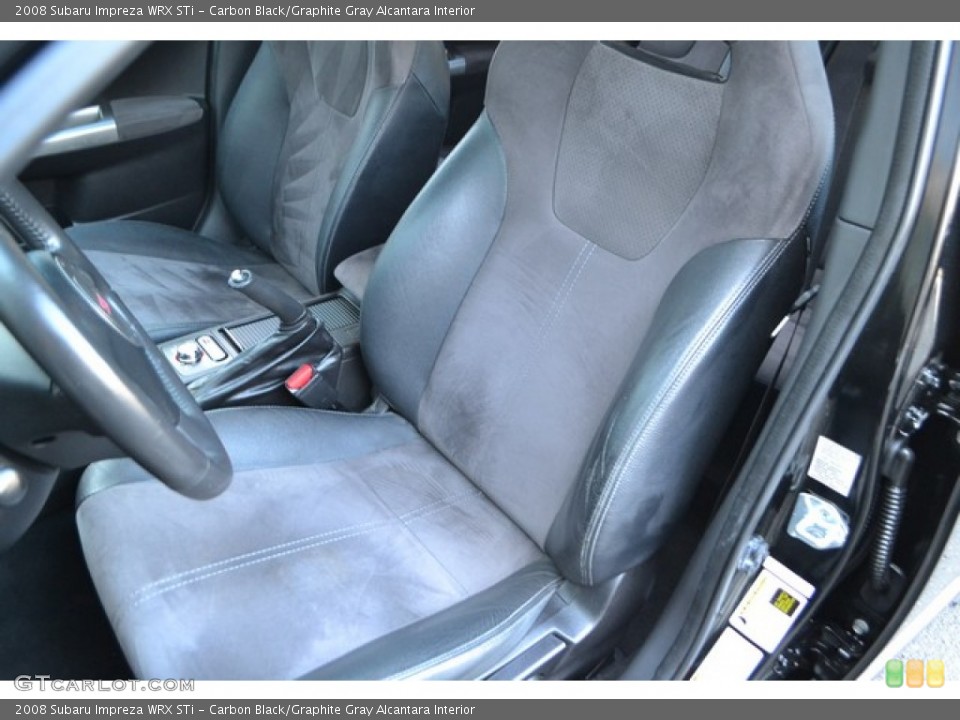 Carbon Black/Graphite Gray Alcantara Interior Front Seat for the 2008 Subaru Impreza WRX STi #105958563