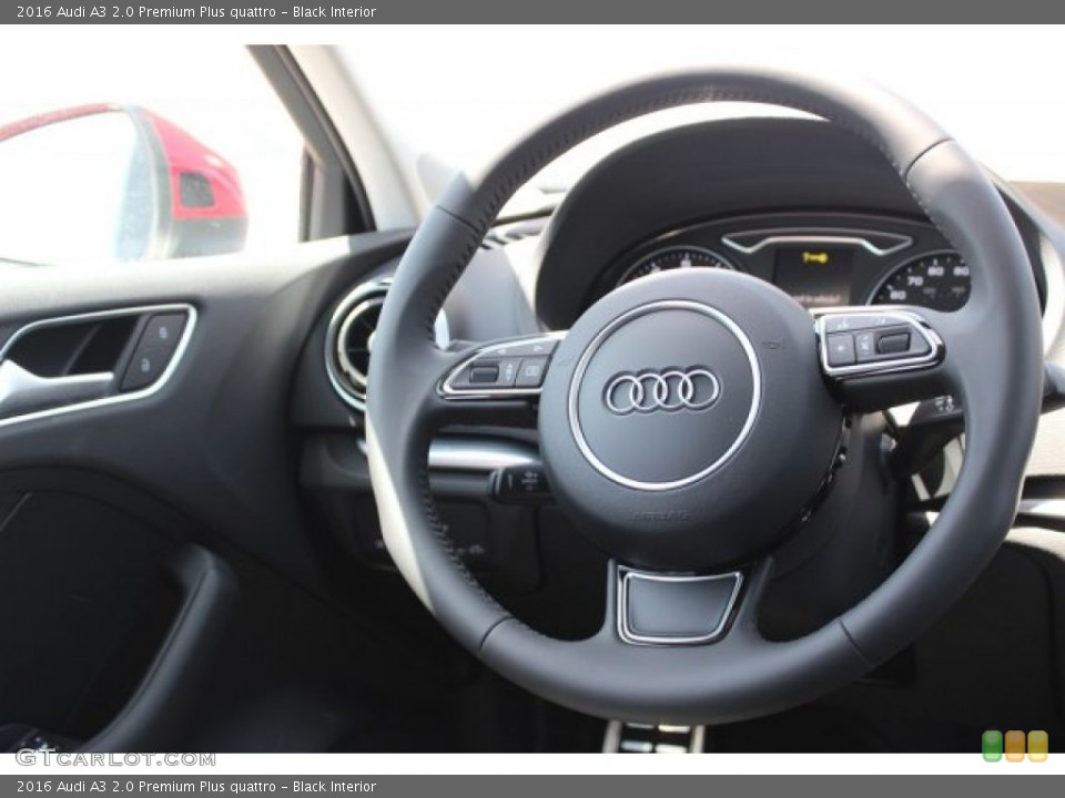Black Interior Steering Wheel for the 2016 Audi A3 2.0 Premium Plus quattro #105982476
