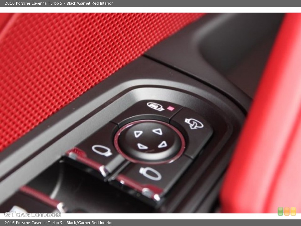 Black/Garnet Red Interior Controls for the 2016 Porsche Cayenne Turbo S #106014125