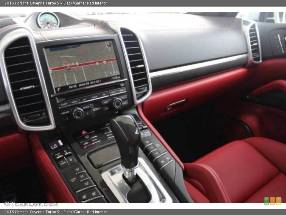 Black/Garnet Red Interior Controls for the 2016 Porsche Cayenne Turbo S #106014179