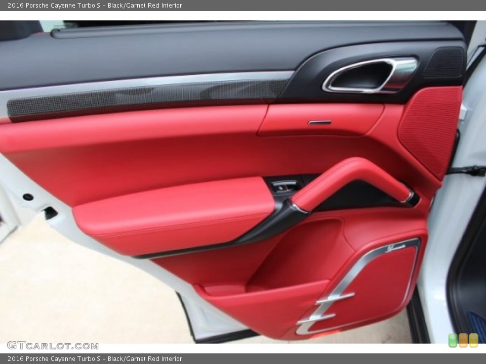 Black/Garnet Red Interior Door Panel for the 2016 Porsche Cayenne Turbo S #106014461