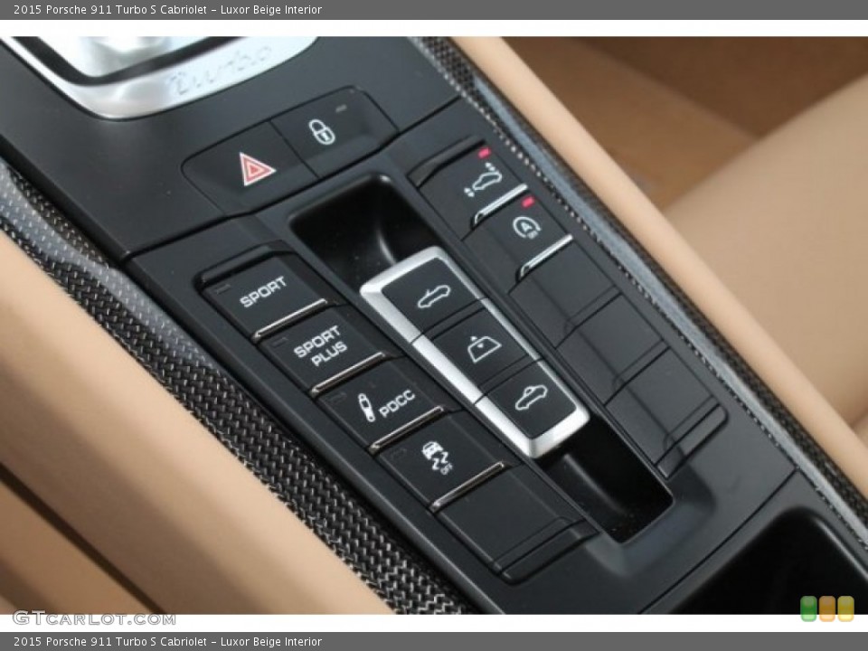 Luxor Beige Interior Controls for the 2015 Porsche 911 Turbo S Cabriolet #106015919