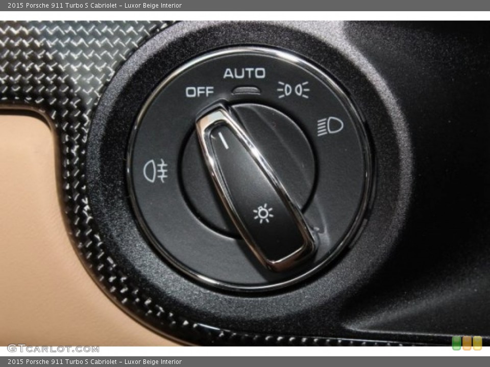 Luxor Beige Interior Controls for the 2015 Porsche 911 Turbo S Cabriolet #106015964