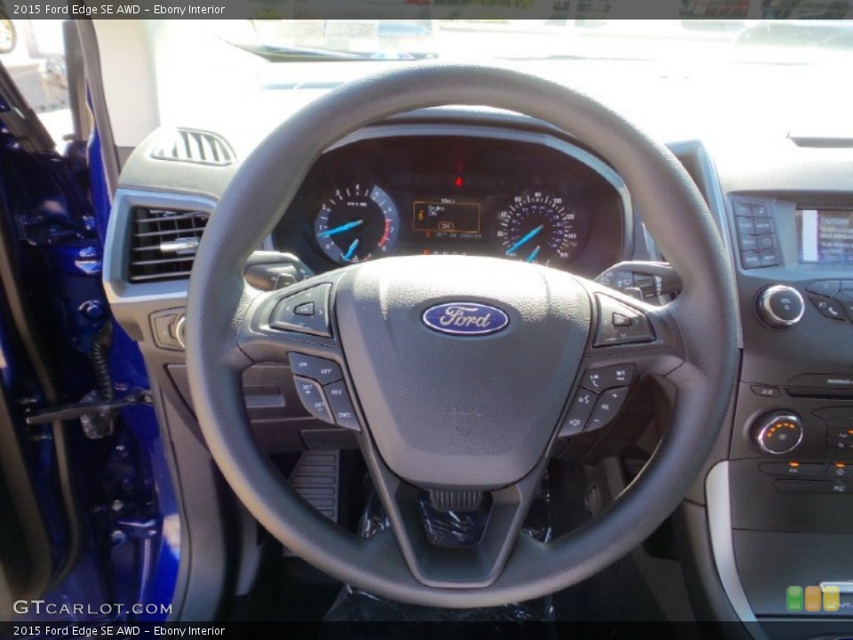 Ebony Interior Steering Wheel for the 2015 Ford Edge SE AWD #106019801