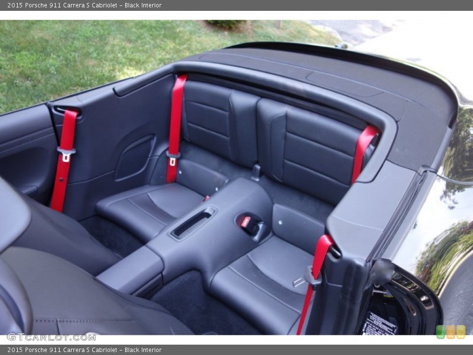 Black Interior Rear Seat for the 2015 Porsche 911 Carrera S Cabriolet #106039225