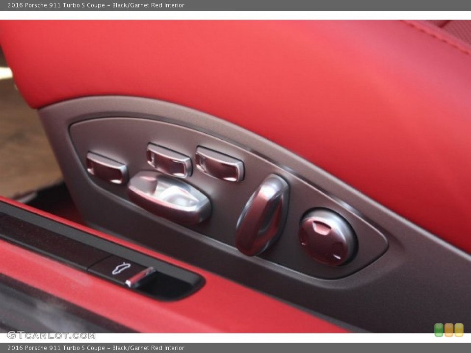 Black/Garnet Red Interior Controls for the 2016 Porsche 911 Turbo S Coupe #106068036