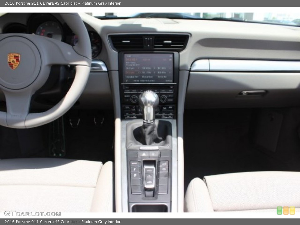 Platinum Grey Interior Controls for the 2016 Porsche 911 Carrera 4S Cabriolet #106068585