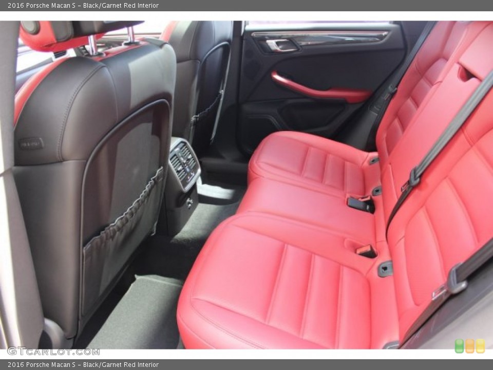 Black/Garnet Red Interior Rear Seat for the 2016 Porsche Macan S #106068934