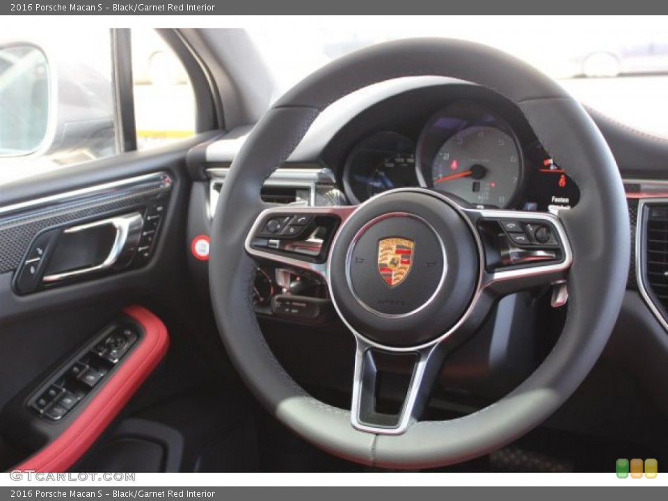 Black/Garnet Red Interior Steering Wheel for the 2016 Porsche Macan S #106068969