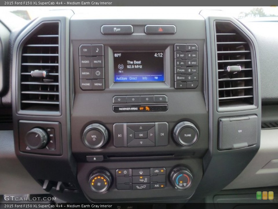 Medium Earth Gray Interior Controls for the 2015 Ford F150 XL SuperCab 4x4 #106096264