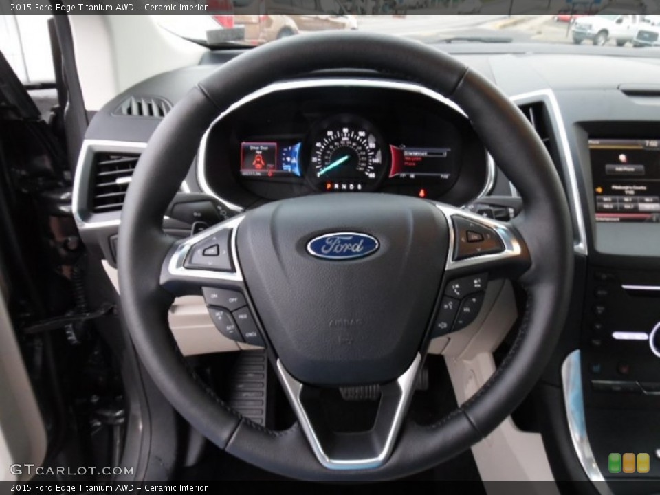 Ceramic Interior Steering Wheel for the 2015 Ford Edge Titanium AWD #106097833