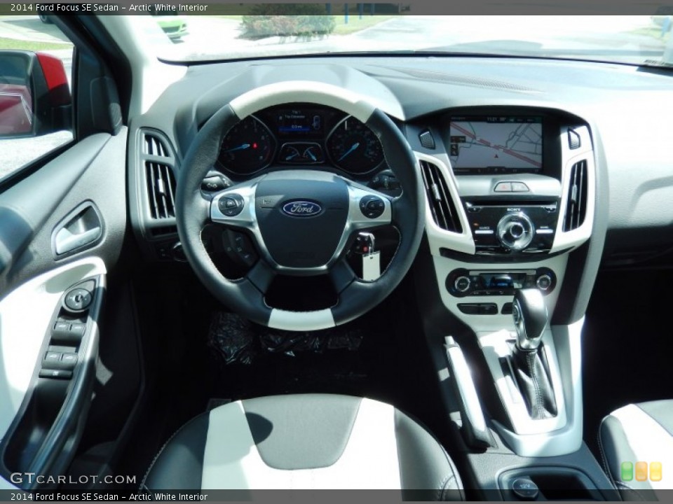 Arctic White Interior Dashboard for the 2014 Ford Focus SE Sedan #106119550