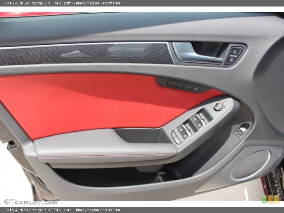 Black/Magma Red Interior Door Panel for the 2016 Audi S4 Prestige 3.0 TFSI quattro #106120348