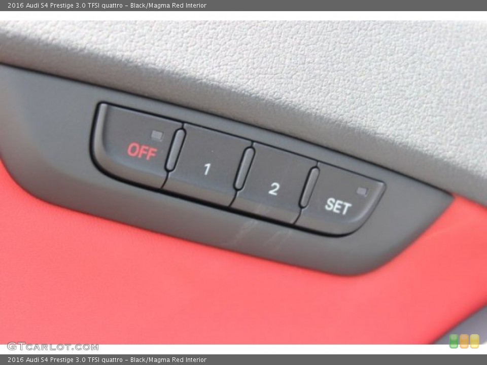 Black/Magma Red Interior Controls for the 2016 Audi S4 Prestige 3.0 TFSI quattro #106120382