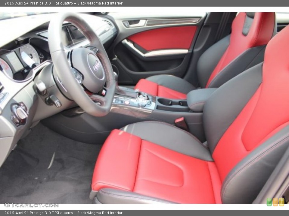 Black/Magma Red Interior Front Seat for the 2016 Audi S4 Prestige 3.0 TFSI quattro #106120474