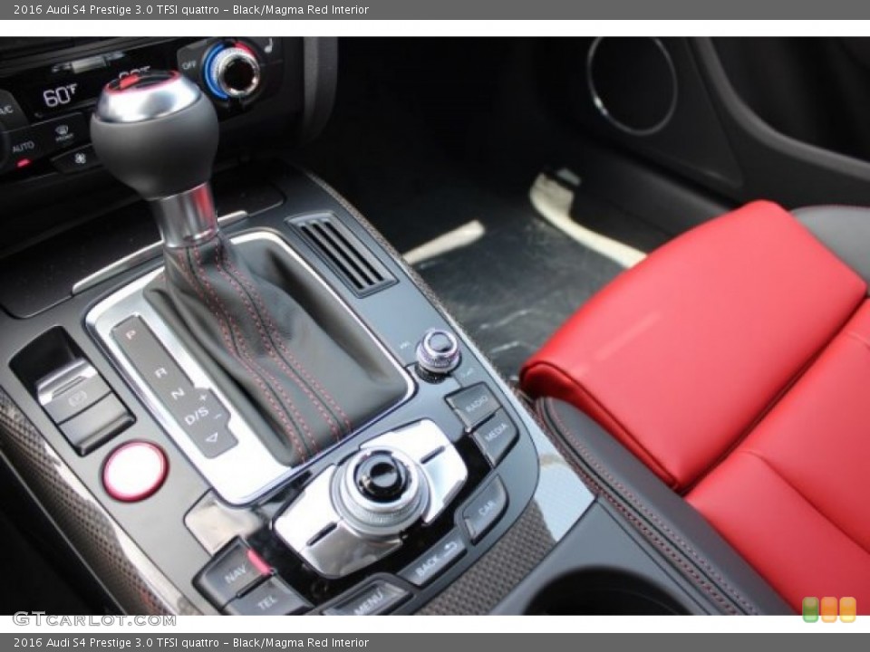 Black/Magma Red Interior Controls for the 2016 Audi S4 Prestige 3.0 TFSI quattro #106120513