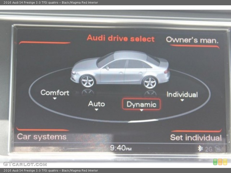 Black/Magma Red Interior Controls for the 2016 Audi S4 Prestige 3.0 TFSI quattro #106120639