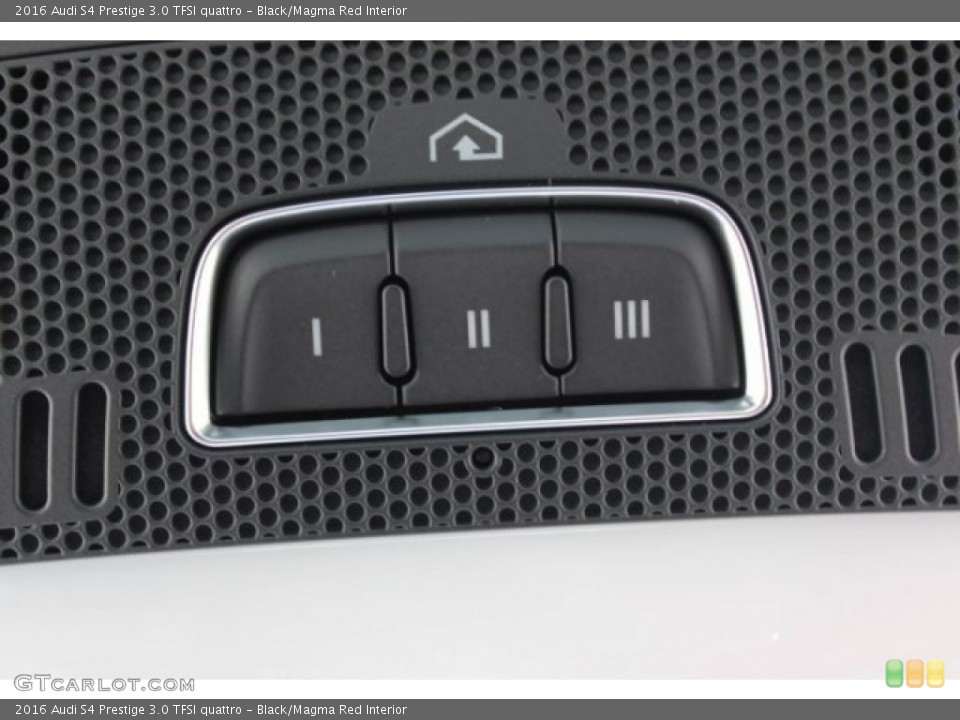 Black/Magma Red Interior Controls for the 2016 Audi S4 Prestige 3.0 TFSI quattro #106120702