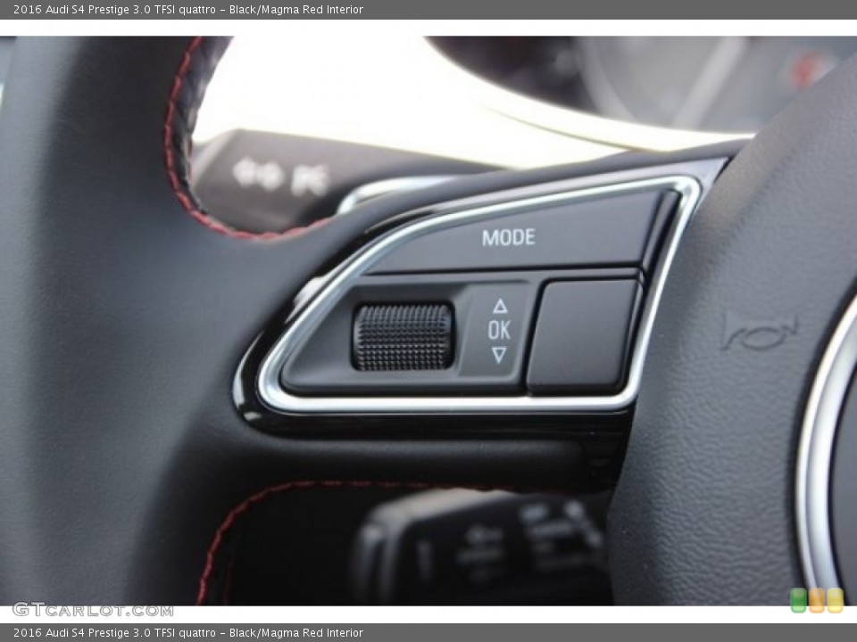 Black/Magma Red Interior Controls for the 2016 Audi S4 Prestige 3.0 TFSI quattro #106120726