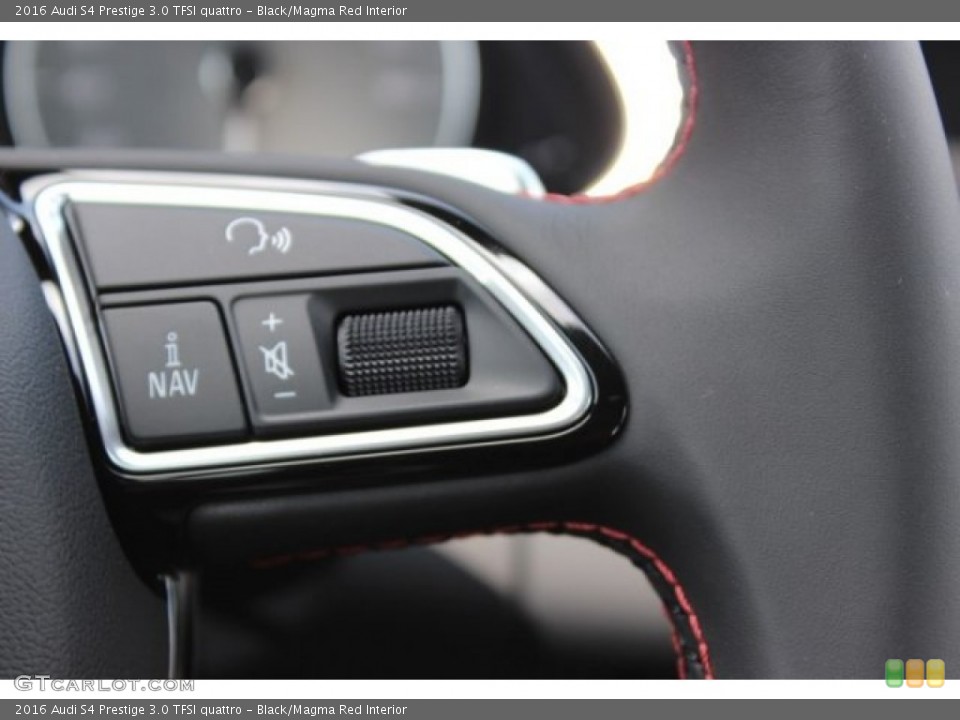 Black/Magma Red Interior Controls for the 2016 Audi S4 Prestige 3.0 TFSI quattro #106120744