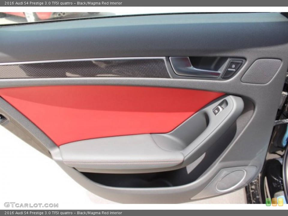 Black/Magma Red Interior Door Panel for the 2016 Audi S4 Prestige 3.0 TFSI quattro #106120843