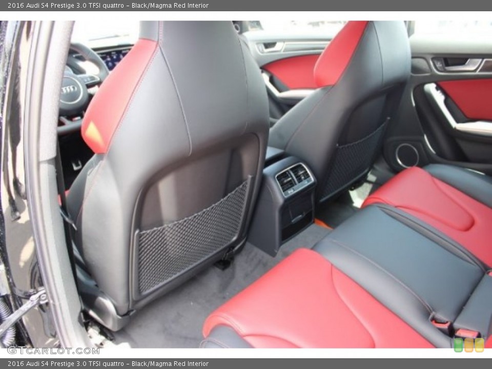Black/Magma Red Interior Rear Seat for the 2016 Audi S4 Prestige 3.0 TFSI quattro #106120860