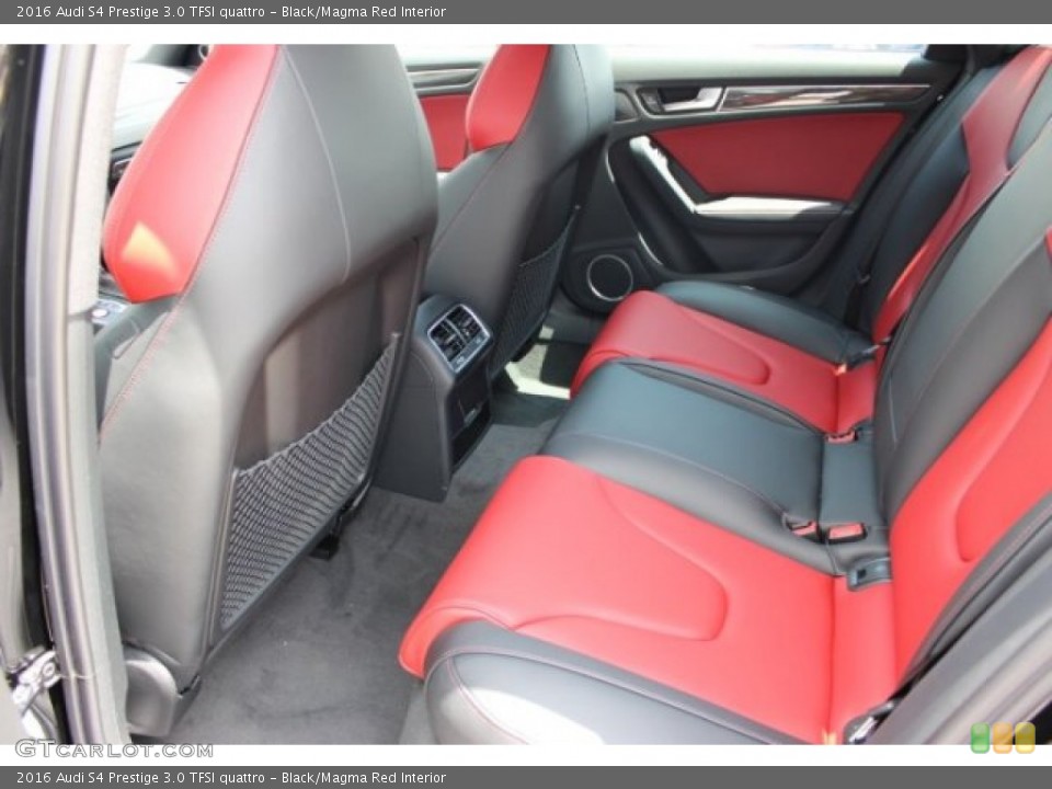 Black/Magma Red Interior Rear Seat for the 2016 Audi S4 Prestige 3.0 TFSI quattro #106120882