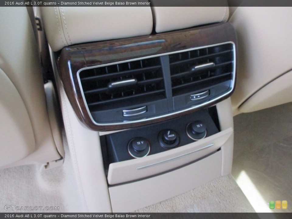 Diamond Stitched Velvet Beige Balao Brown Interior Rear Seat for the 2016 Audi A8 L 3.0T quattro #106129843