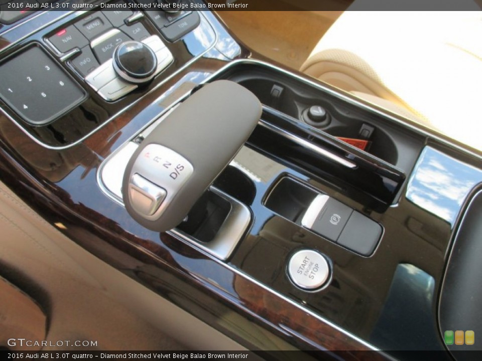 Diamond Stitched Velvet Beige Balao Brown Interior Transmission for the 2016 Audi A8 L 3.0T quattro #106130002